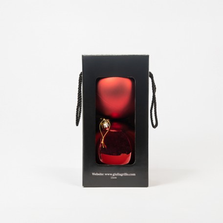 Mix Rote Weihnachtskugeln (1 Glänzend, 1 Matt) ⌀15cm, 2 Stück/Set