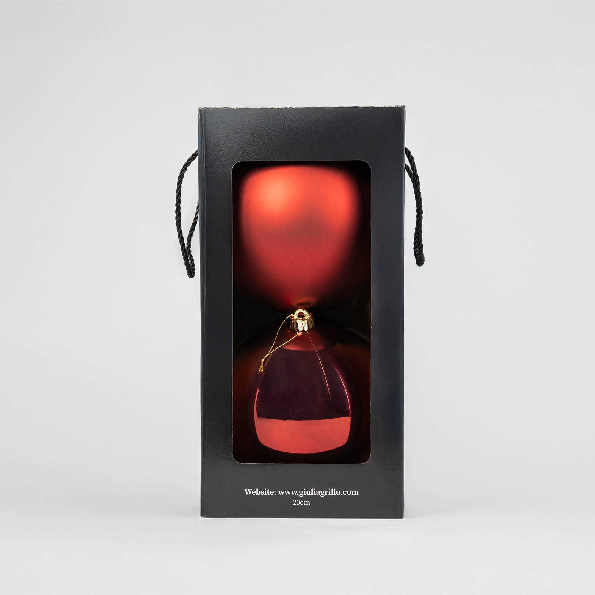 Giulia Grillo Red Christmas Baubles Mix (1 Shiny, 1 Matte) ⌀20cm, 2pcs/set