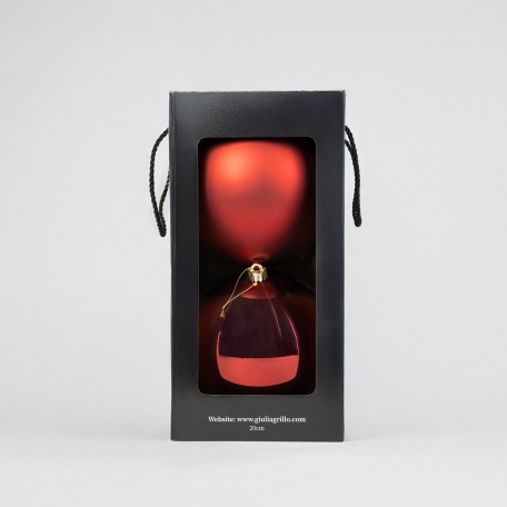 Red Christmas Baubles Mix (1 Shiny, 1 Matte) ⌀20cm, 2pcs/set