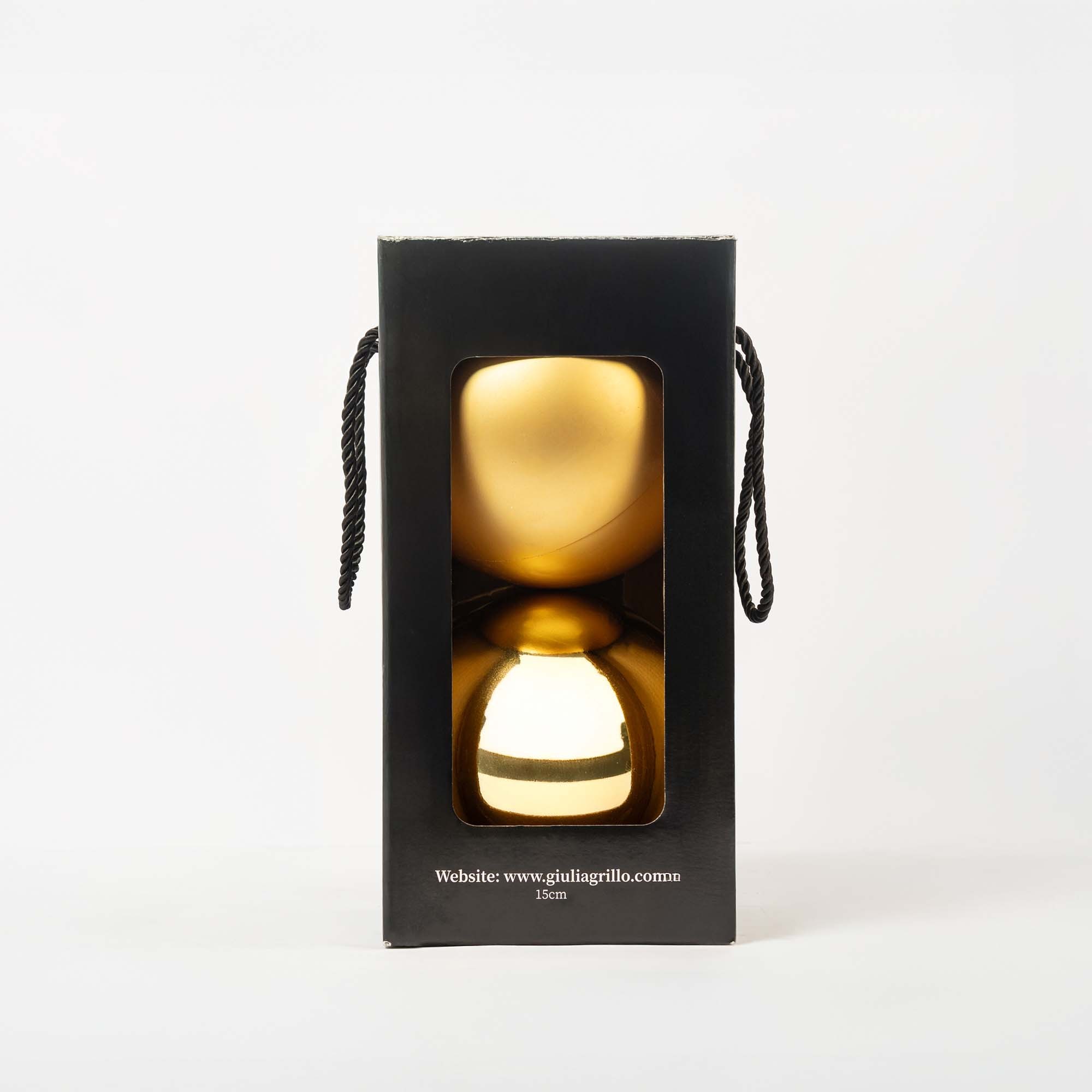 Giulia Grillo Mix Goldene Weihnachtskugeln (1 Glänzend, 1 Matt) ⌀15cm, 2 Stück/Set