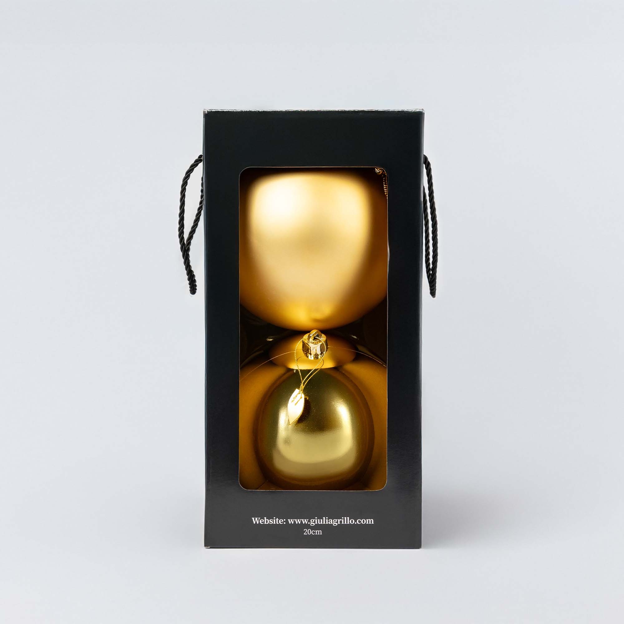 Giulia Grillo Mix Goldene Weihnachtskugeln (1 Glänzend, 1 Matt) ⌀20cm, 2 Stück/Set