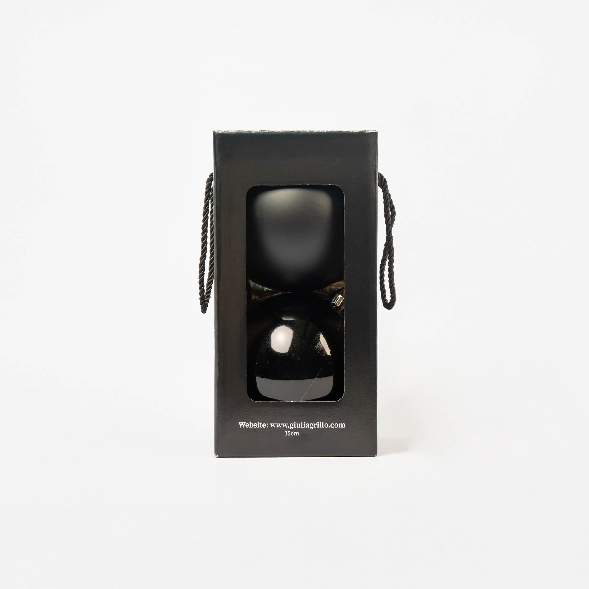 Giulia Grillo Black Christmas Baubles Mix (1 Shiny, 1 Matte) ⌀15cm, 2pcs/set
