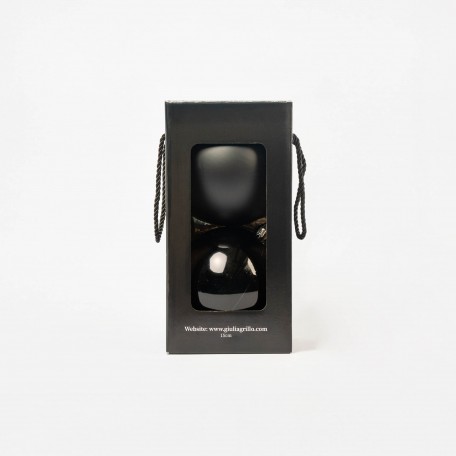 Black Christmas Baubles Mix (1 Shiny, 1 Matte) ⌀15cm, 2pcs/set