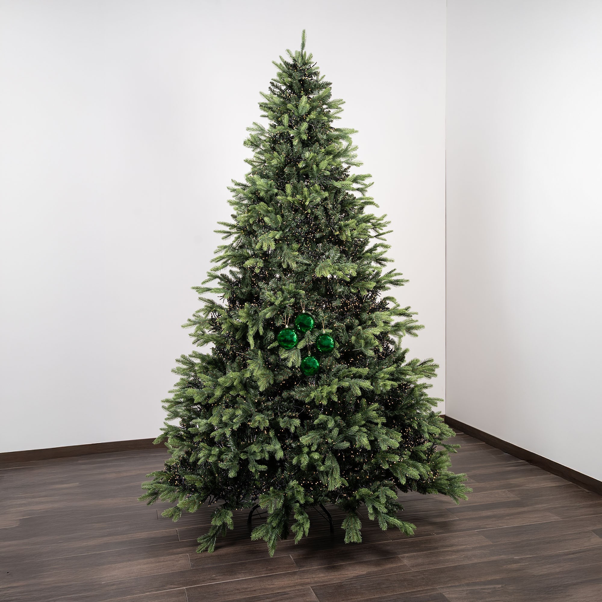 Giulia Grillo Glänzende Weihnachtskugeln „Shiny Green“ ⌀10cm, 4er-Set