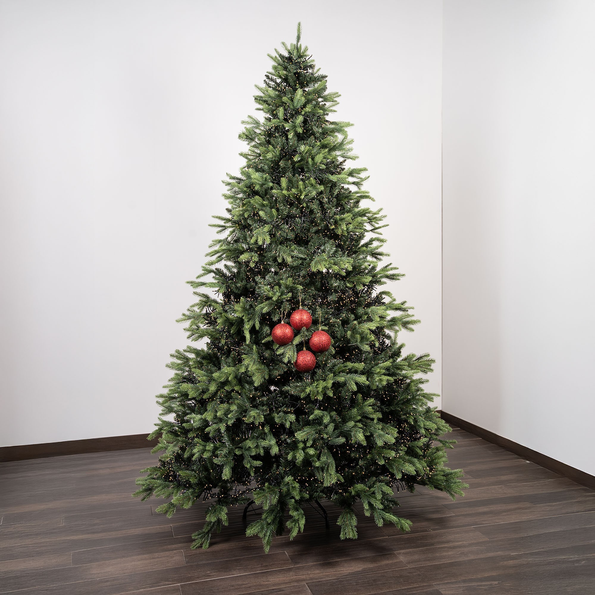 Giulia Grillo Bolas de Navidad con Purpurina "Rojo Brillante" ⌀10cm, set de 4