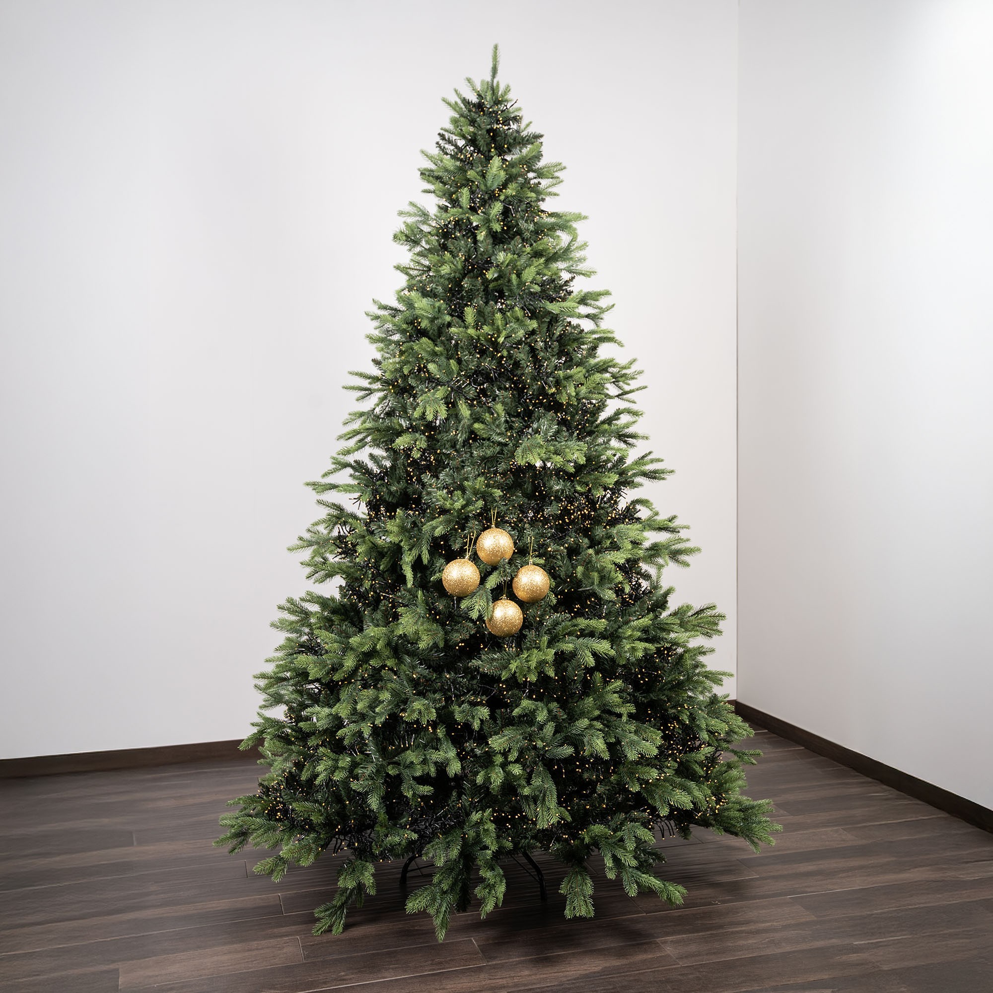Giulia Grillo Bolas de Navidad con Purpurina "Oro Brillante" ⌀10cm, set de 4