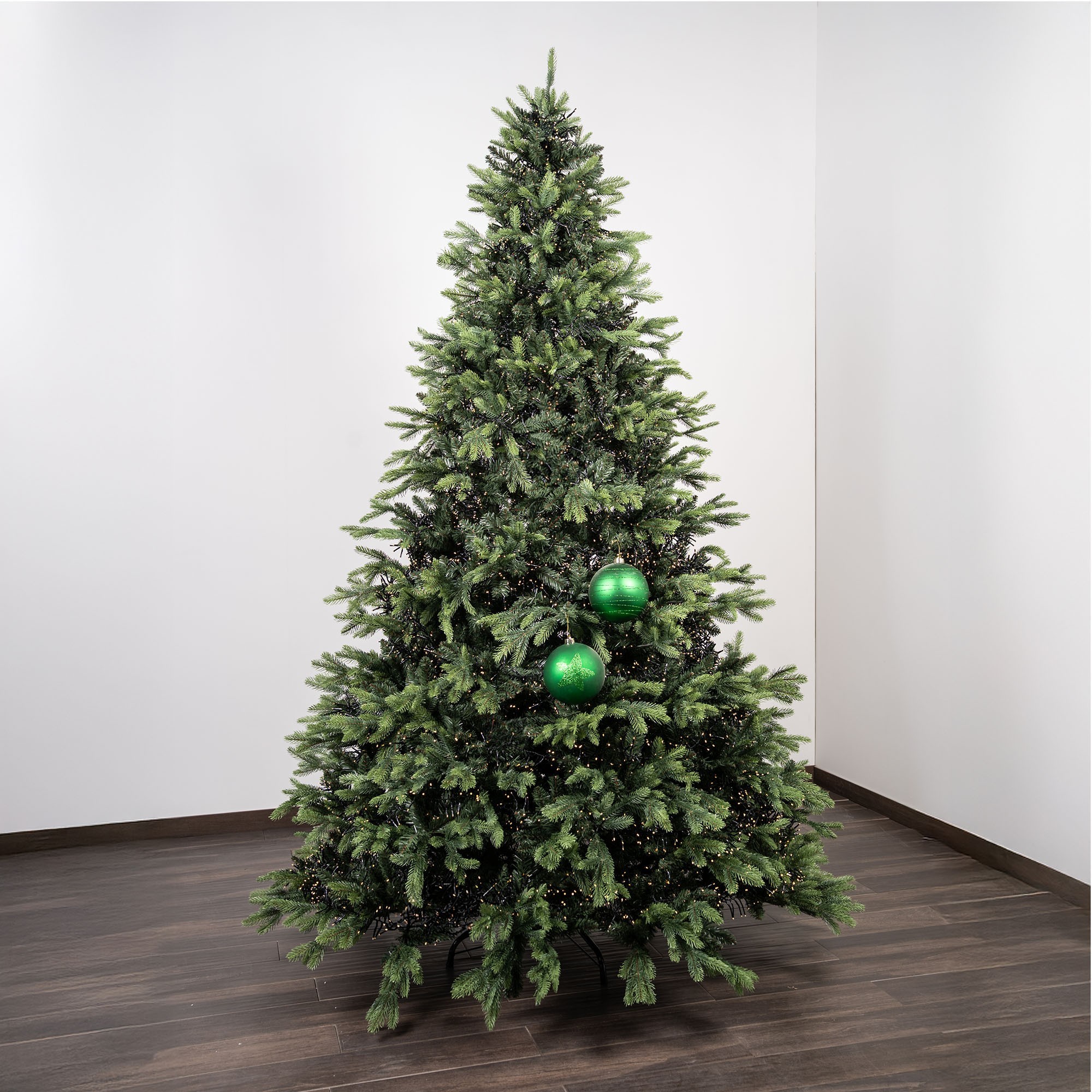 Giulia Grillo Boules de Noël Mat à Motif "Motif Vert" ⌀15cm, lot de 2