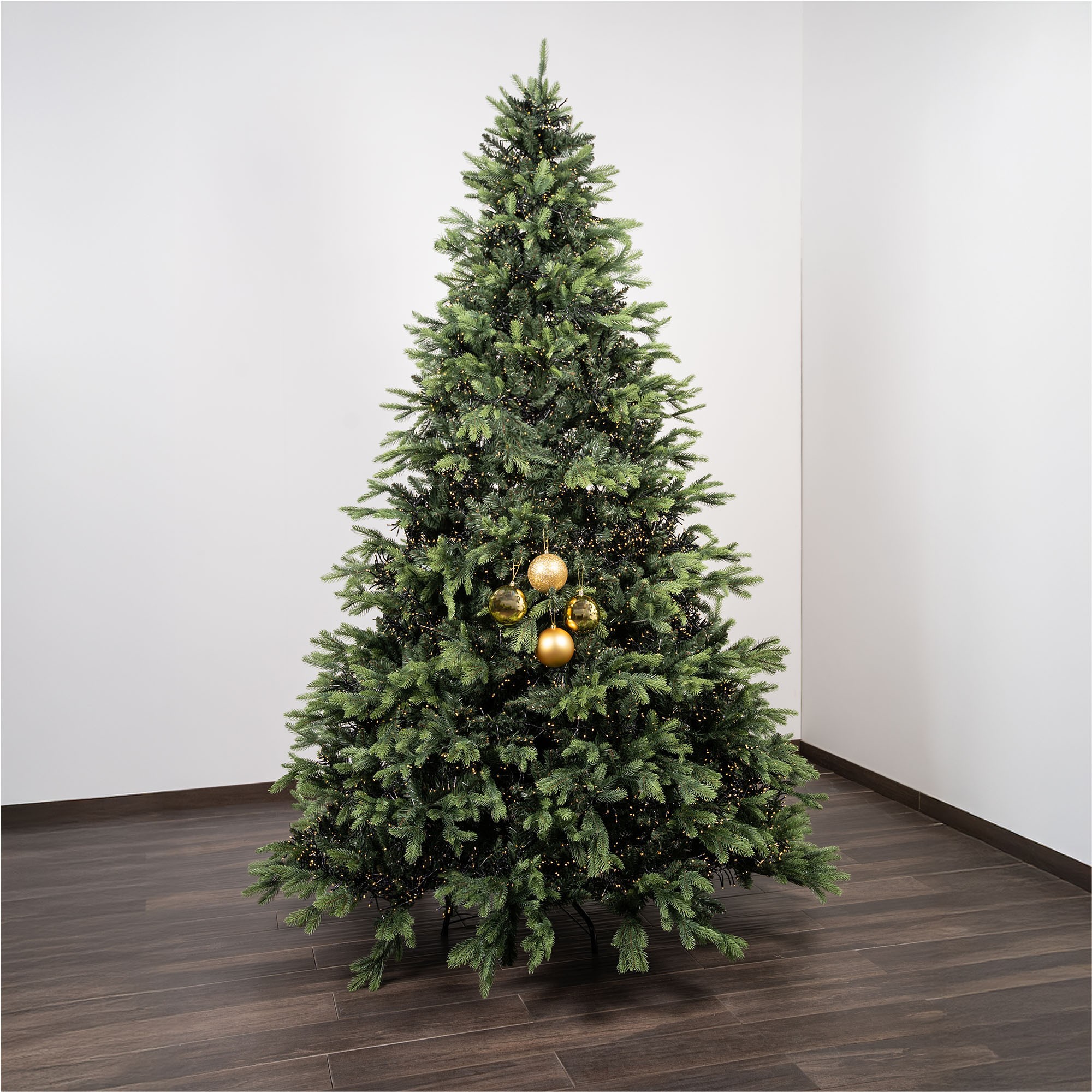 Giulia Grillo Gold Christmas Baubles Mix (2 Shiny, 1 Matte, 1 Glitter) ⌀10cm, 4pcs/set
