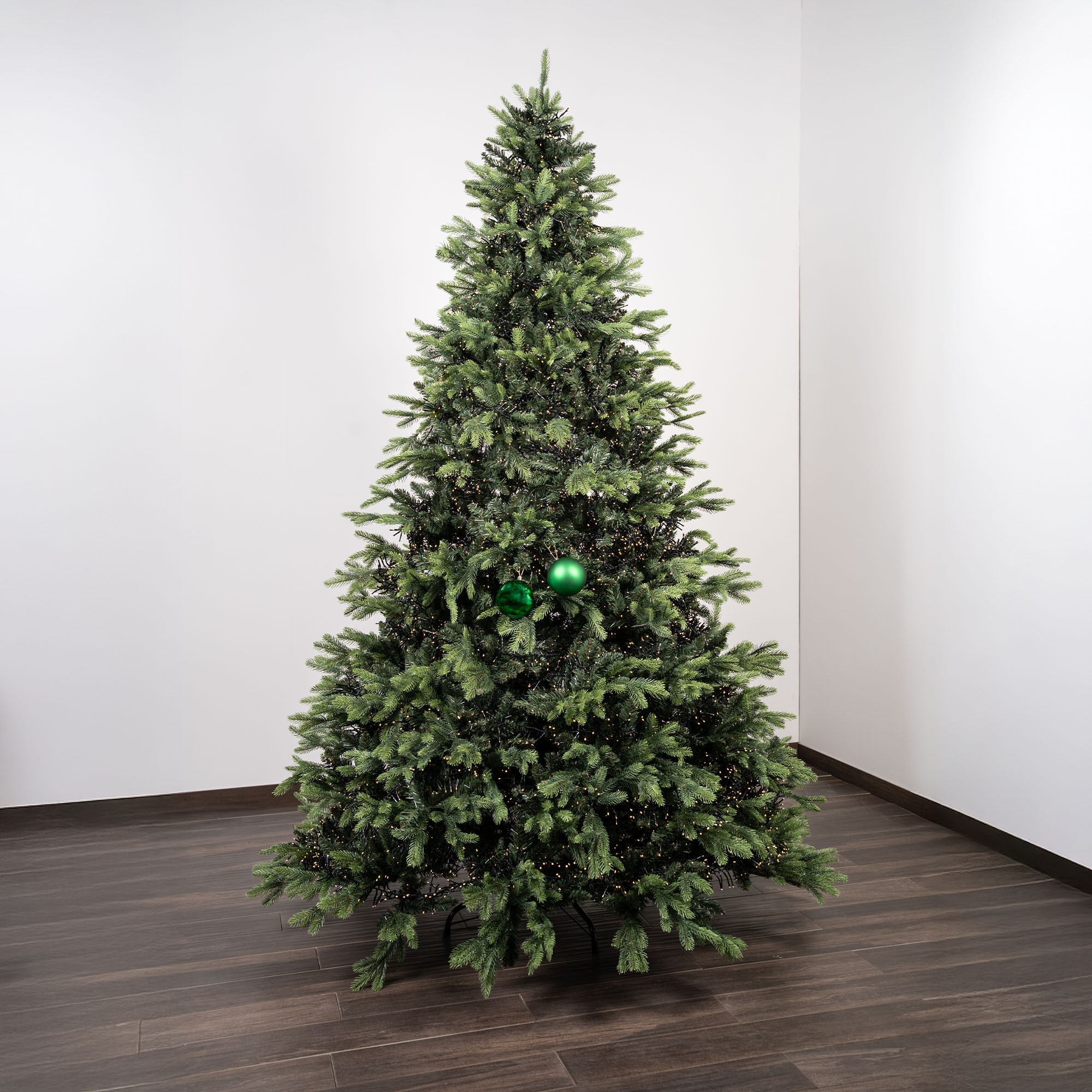 Giulia Grillo Green Christmas Baubles Mix (1 Shiny, 1 Matte) ⌀20cm, 2pcs/set