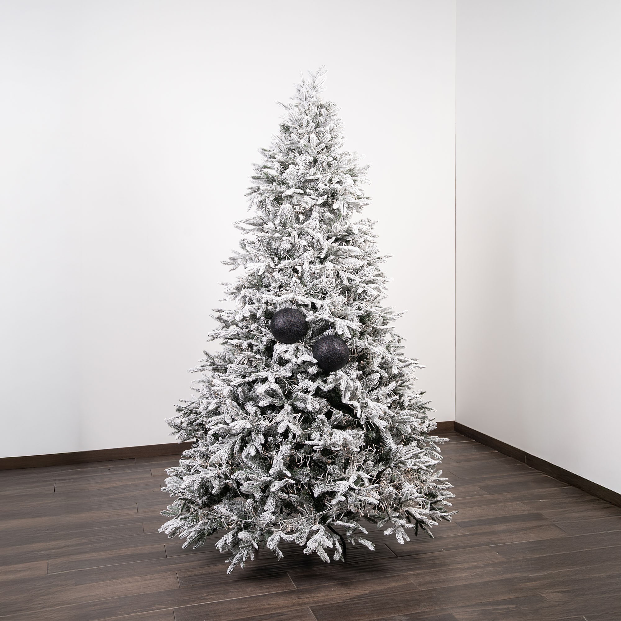 Giulia Grillo Bolas de Navidad con Purpurina "Negro Brillante" ⌀15cm, juego de 2