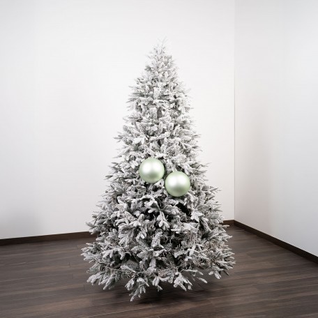 Matte Weihnachtskugeln „Hellgrün Matt“ ⌀20cm, 2er-Set