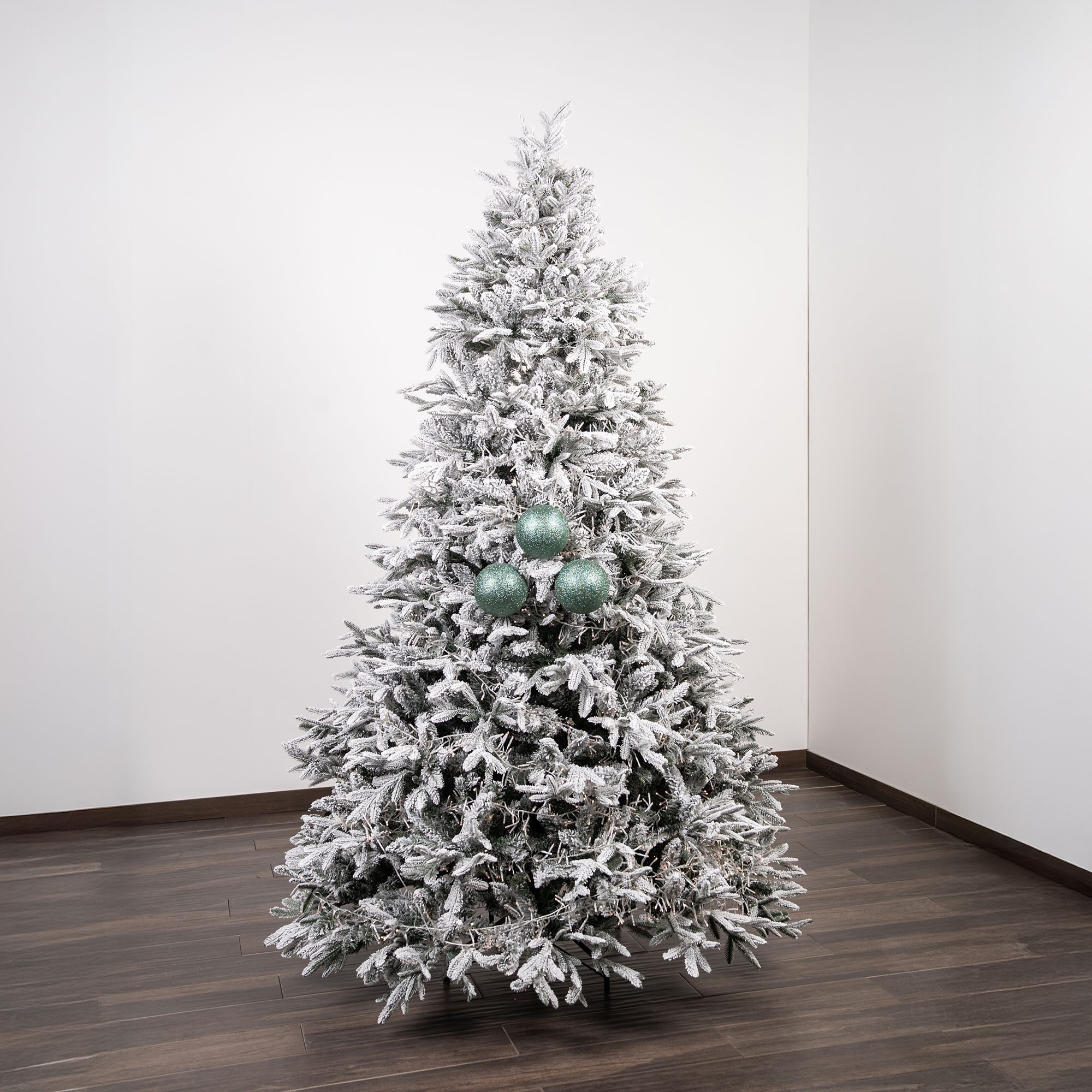 Giulia Grillo Glitzernde Weihnachtskugeln „Glitter Hellgrün“ ⌀12cm, 3er-Set