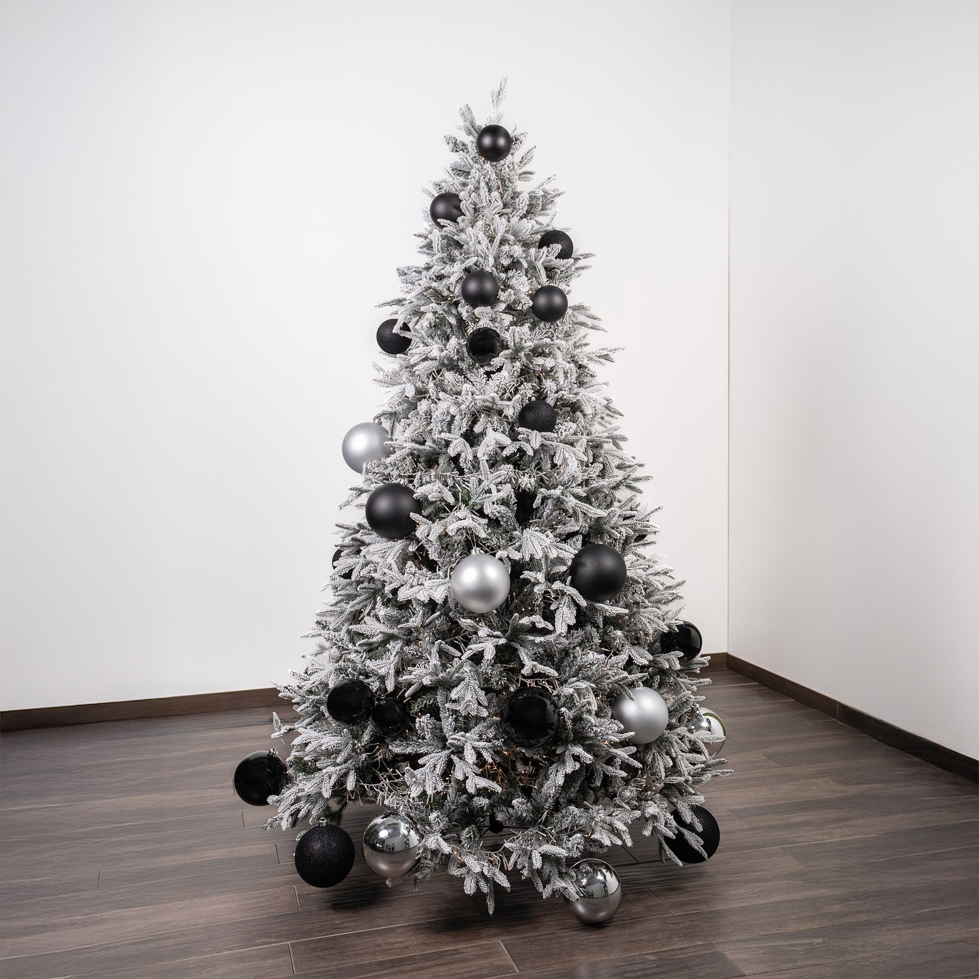 Giulia Grillo Boules de Noël Brillantes "Argent Éclatant" ⌀12cm, lot de 3 pièces