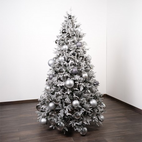 Bolas de Navidad con Purpurina "Gris Brillante" ⌀10cm, juego de 4 Bolas de Navidad con Purpurina "Gris Brillante" ⌀10cm, juego de 4