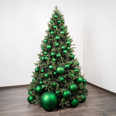 Mix Bolas de Navidad Verdes (1 Brillante, 1 Mate) ⌀15cm, set de 2