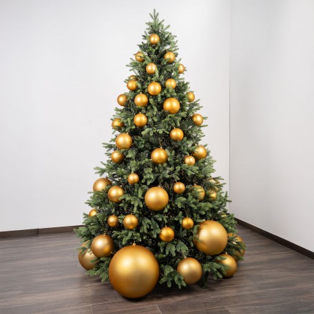 Mix Goldene Weihnachtskugeln (1 Glänzend, 1 Matt) ⌀15cm, 2 Stück/Set