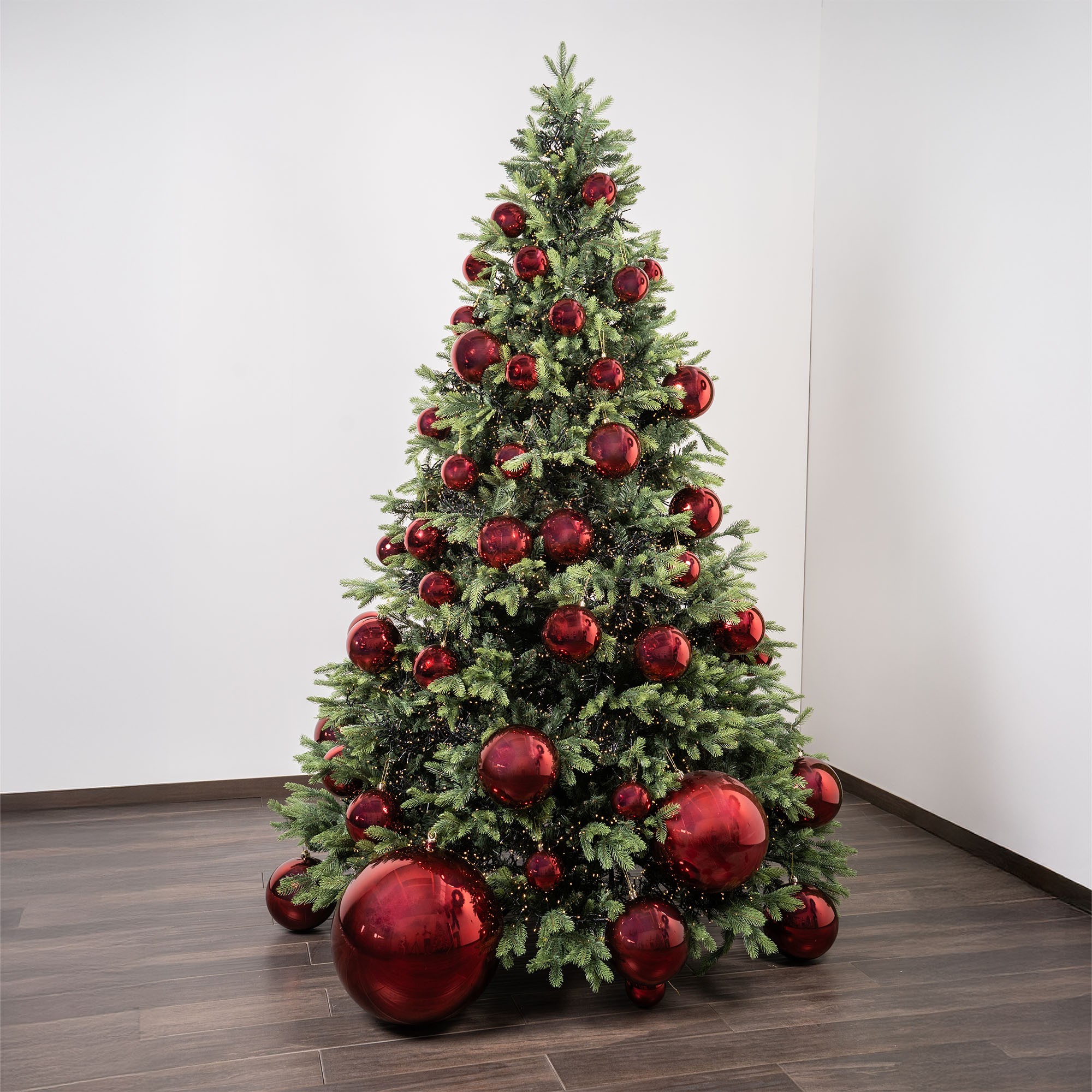 Giulia Grillo Red Christmas Baubles Mix (1 Shiny, 1 Matte) ⌀10cm, 2pcs/set