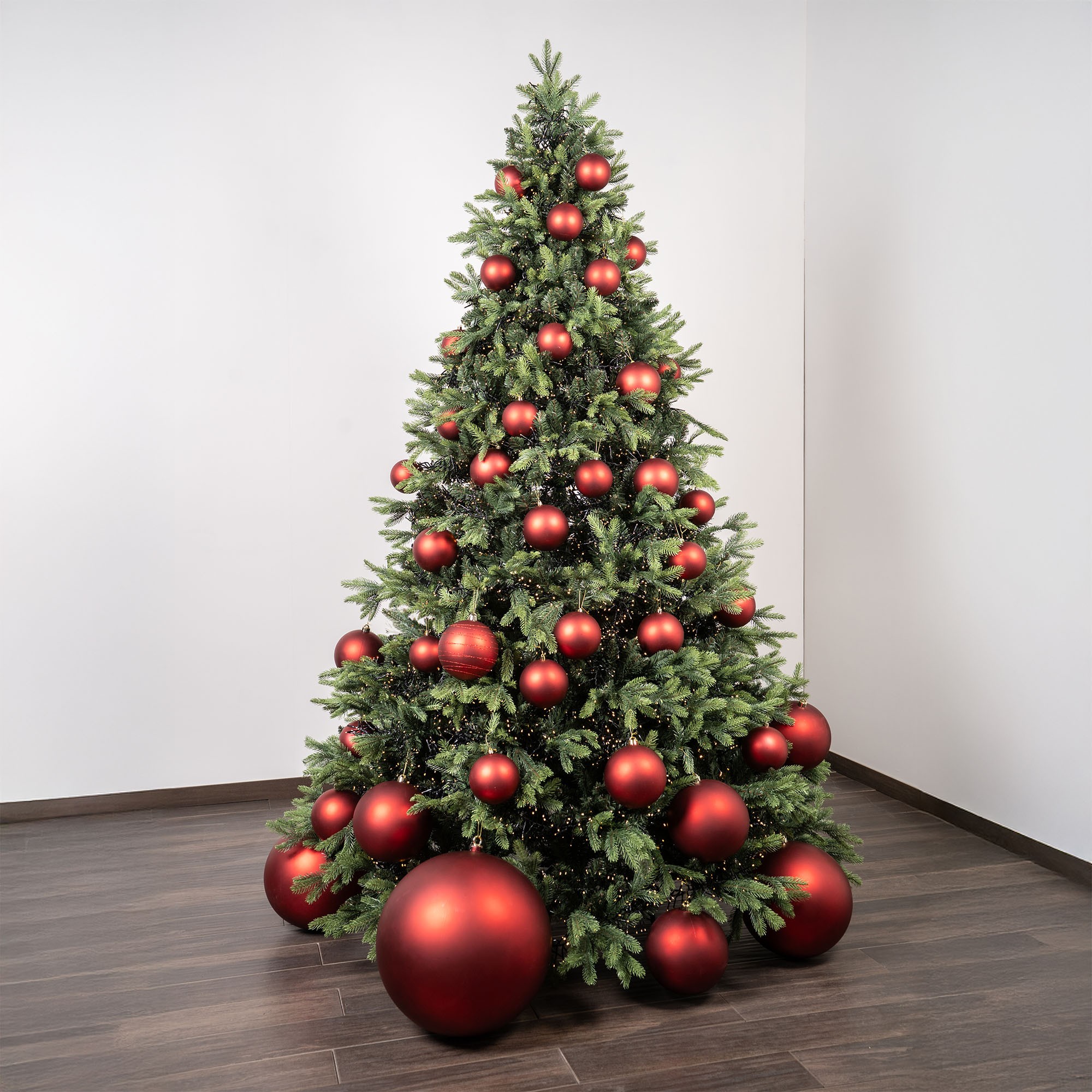 Giulia Grillo Mix Boules de Noël Rouges (1 Brillante, 1 Mate) ⌀10cm, lot de 2