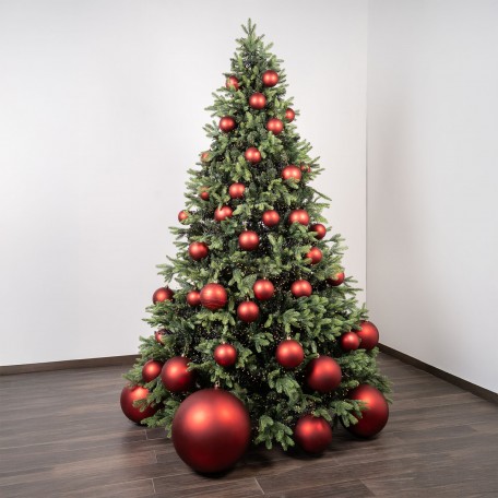 Red Christmas Baubles Mix (1 Shiny, 1 Matte) ⌀10cm, 2pcs/set