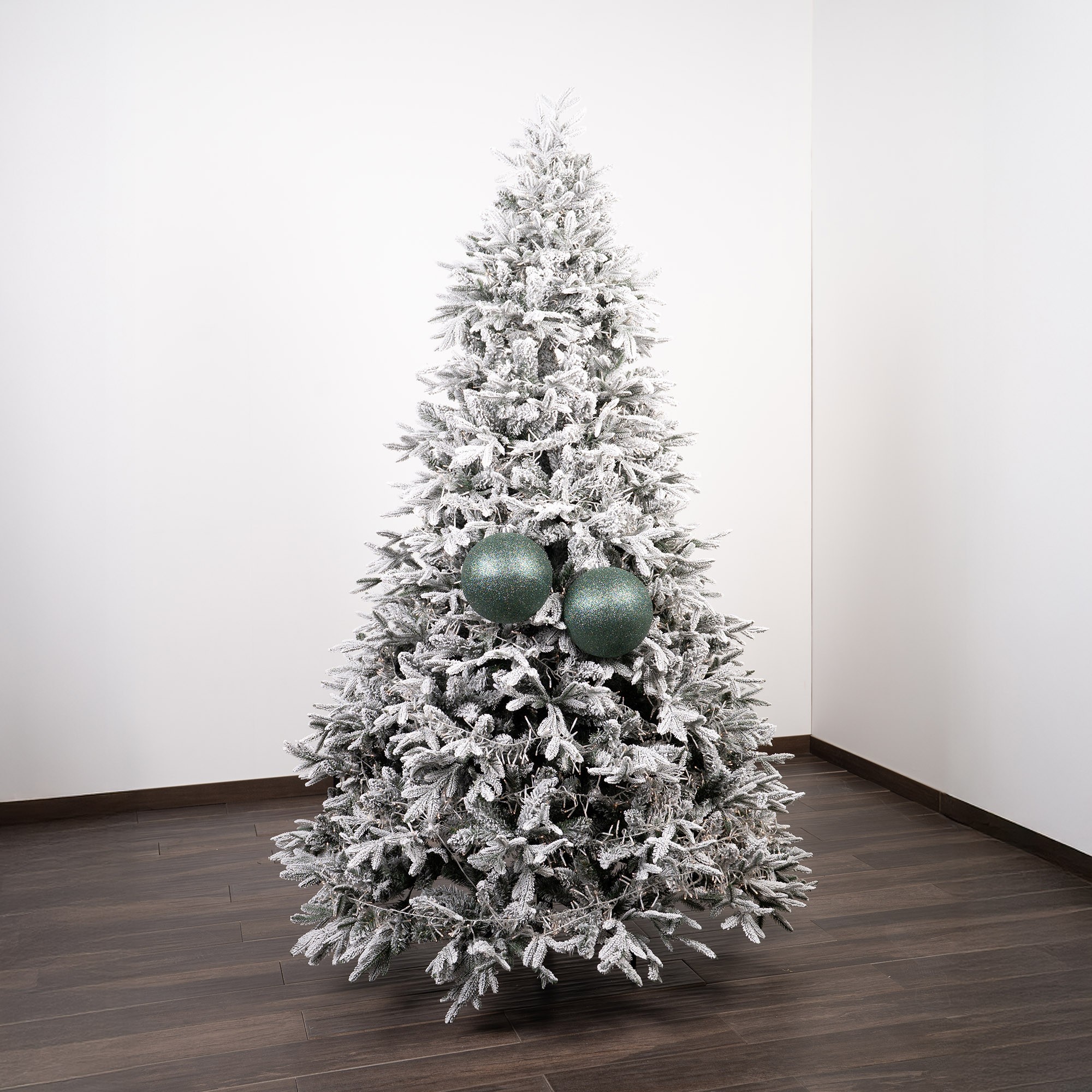 Giulia Grillo Glitter Light Green Christmas Baubles ⌀20cm, 2pcs/set