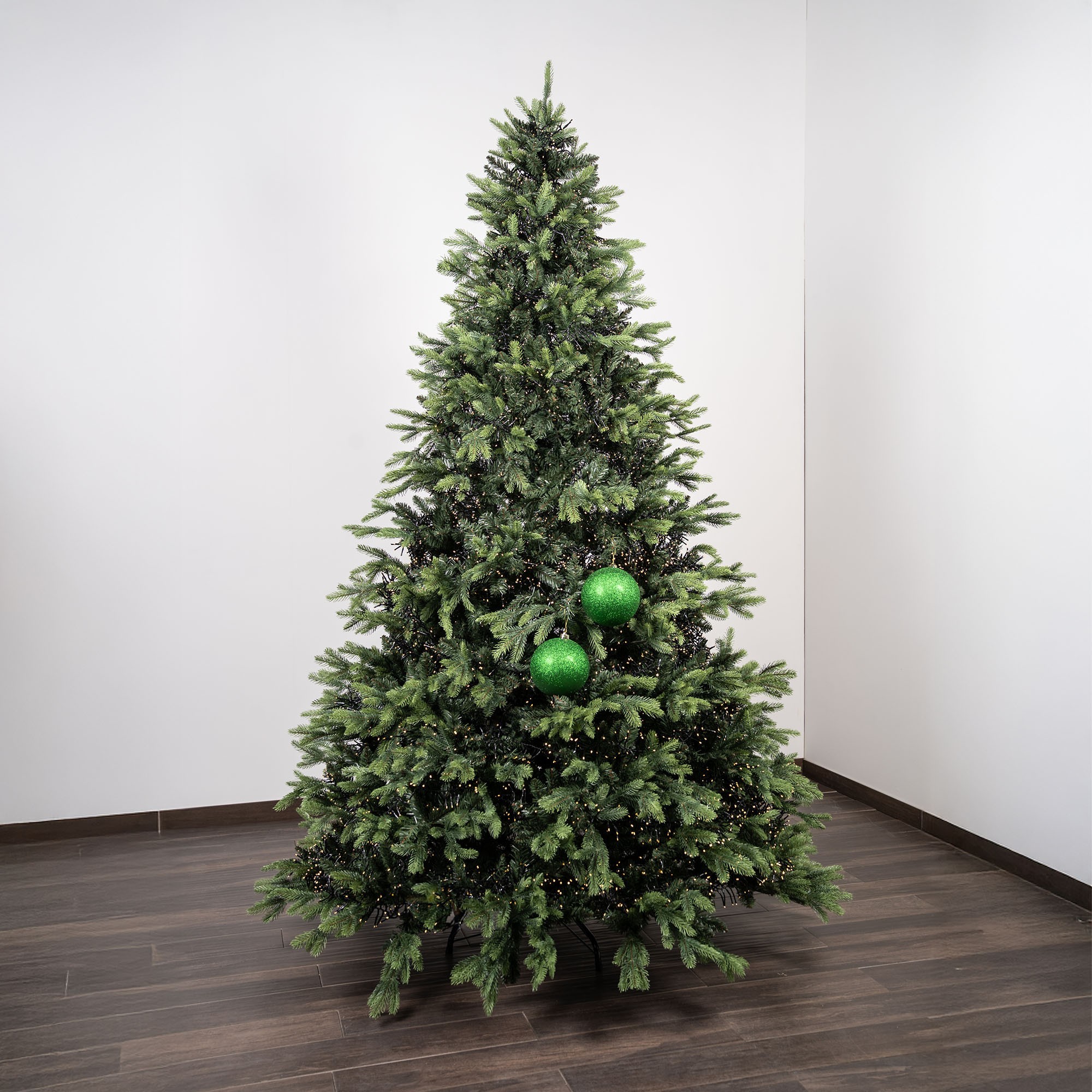 Giulia Grillo Glitzernde Weihnachtskugeln „Glitter Grün“ ⌀15cm, 2er-Set