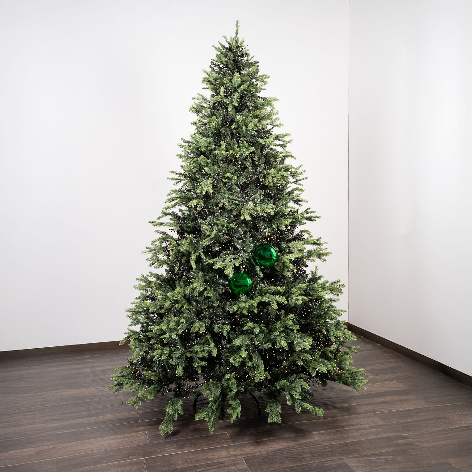 Giulia Grillo Glänzende Weihnachtskugeln „Shiny Green“ ⌀15cm, 2er-Set