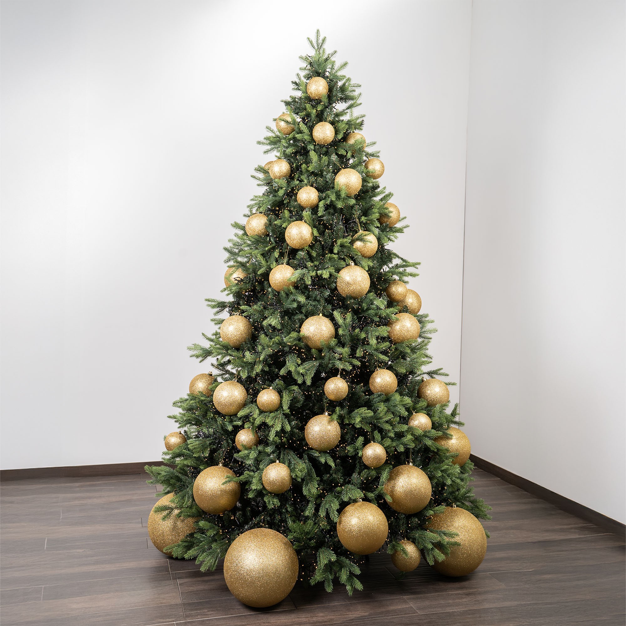 Giulia Grillo Mix Bolas de Navidad Doradas (2 Brillantes, 1 Mate, 1 con Purpurina) ⌀10cm, set de 4