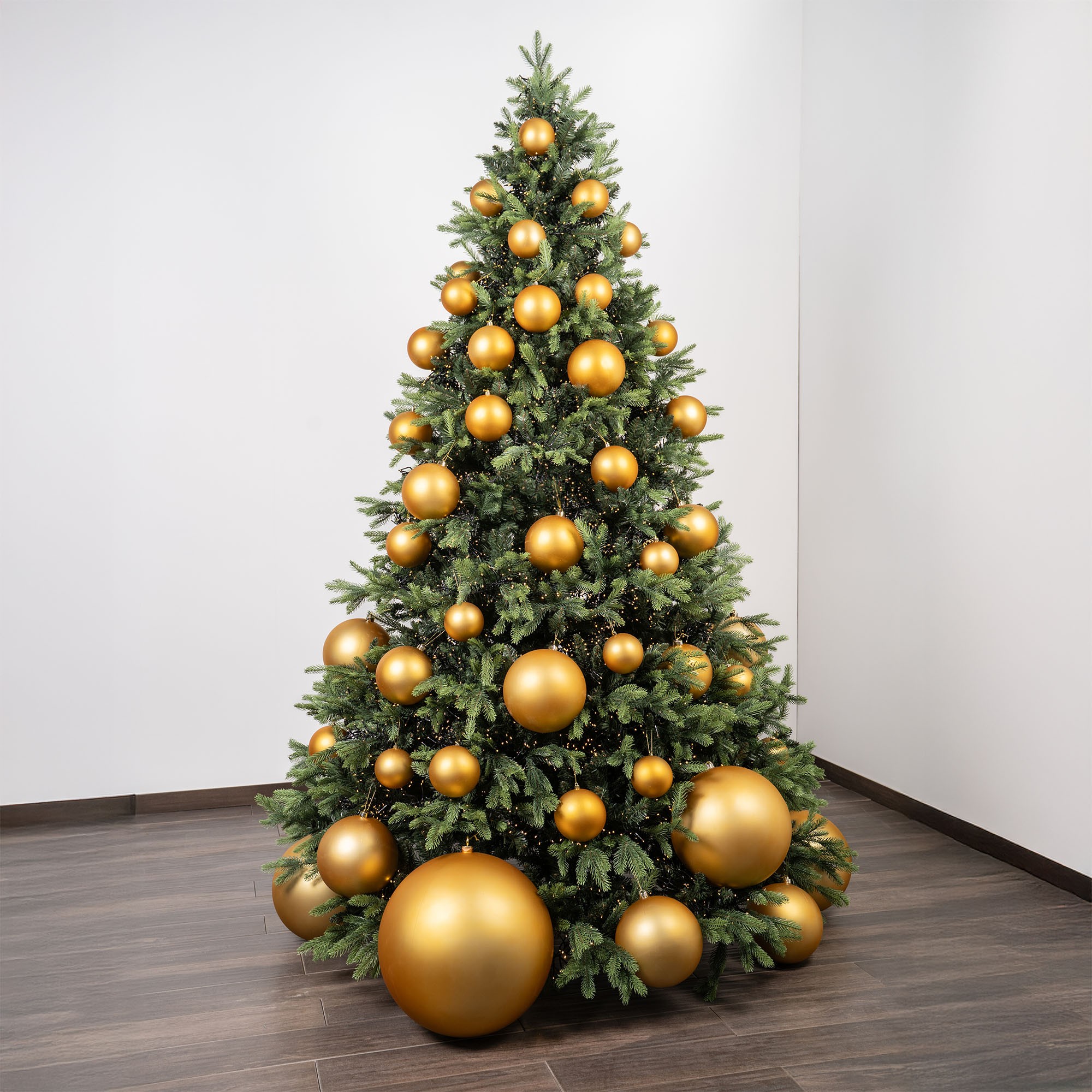 Giulia Grillo Mix Bolas de Navidad Doradas (2 Brillantes, 1 Mate, 1 con Purpurina) ⌀10cm, set de 4