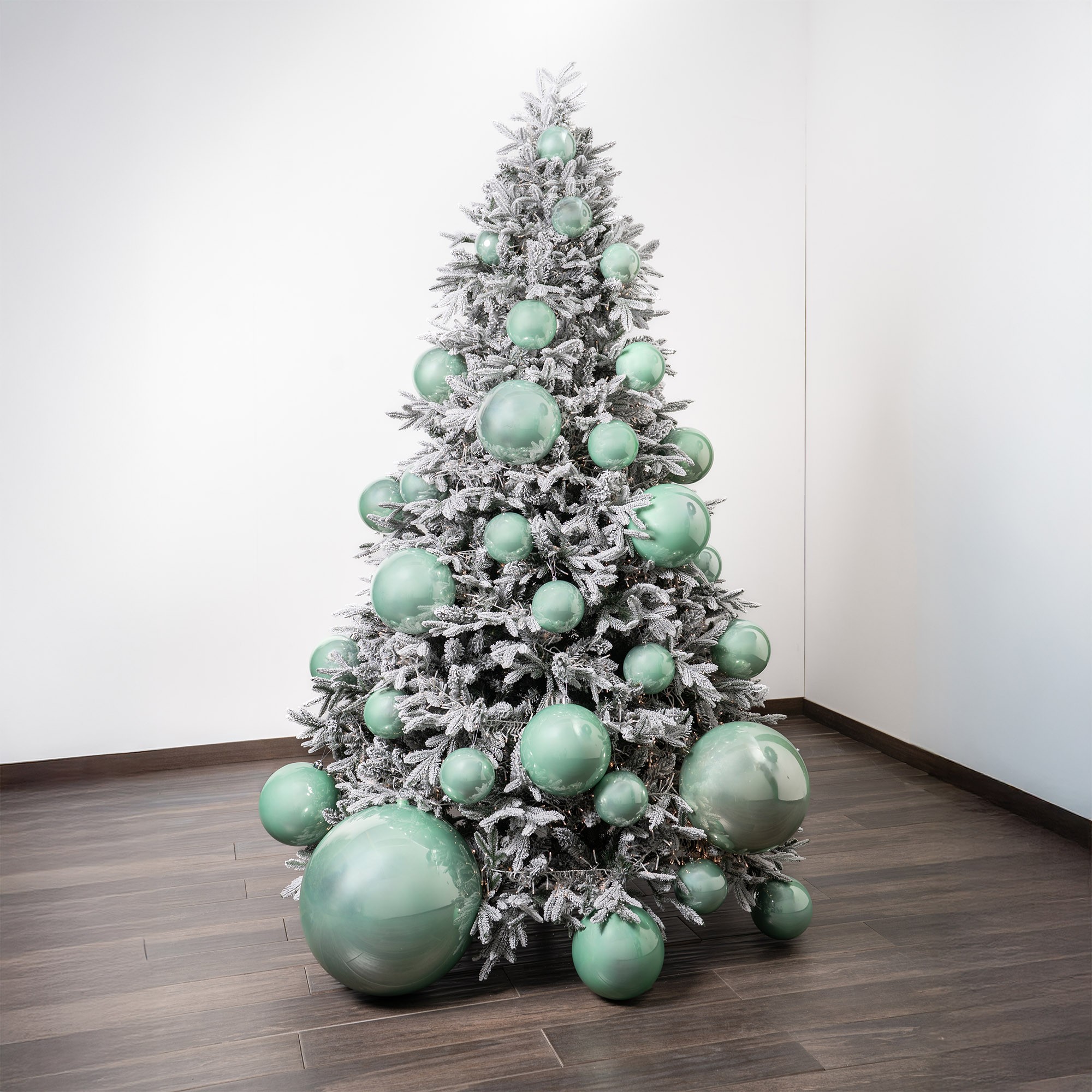 Giulia Grillo Boules de Noël Nacrées "Vert Clair Nacré" ⌀15cm, lot de 2