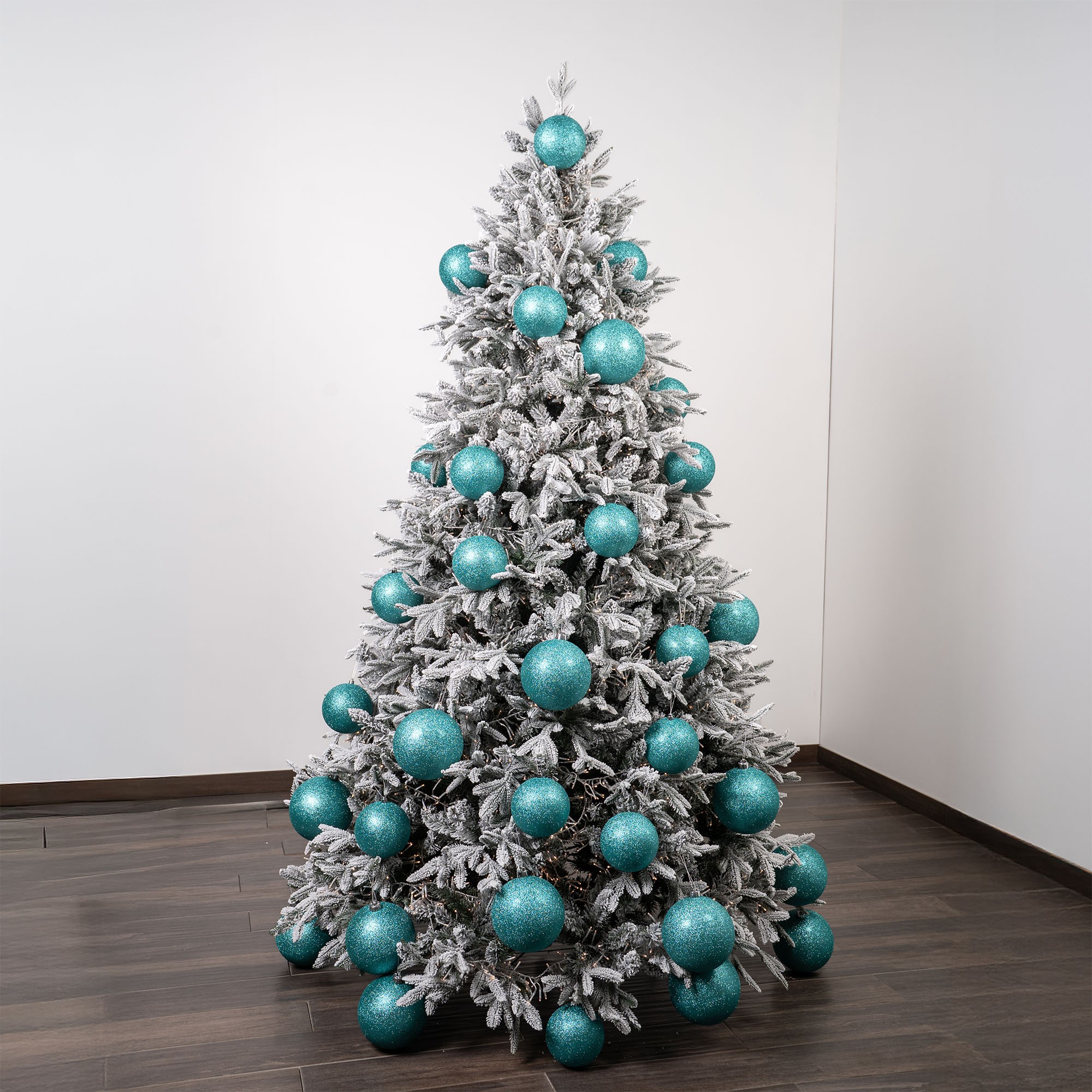 Giulia Grillo Bolas de Navidad con Purpurina "Azul Brillante" ⌀15cm, 2uds/set