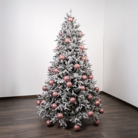 Glitzernde Weihnachtskugeln „Glitter Rosa“ ⌀10cm, 4er-Set