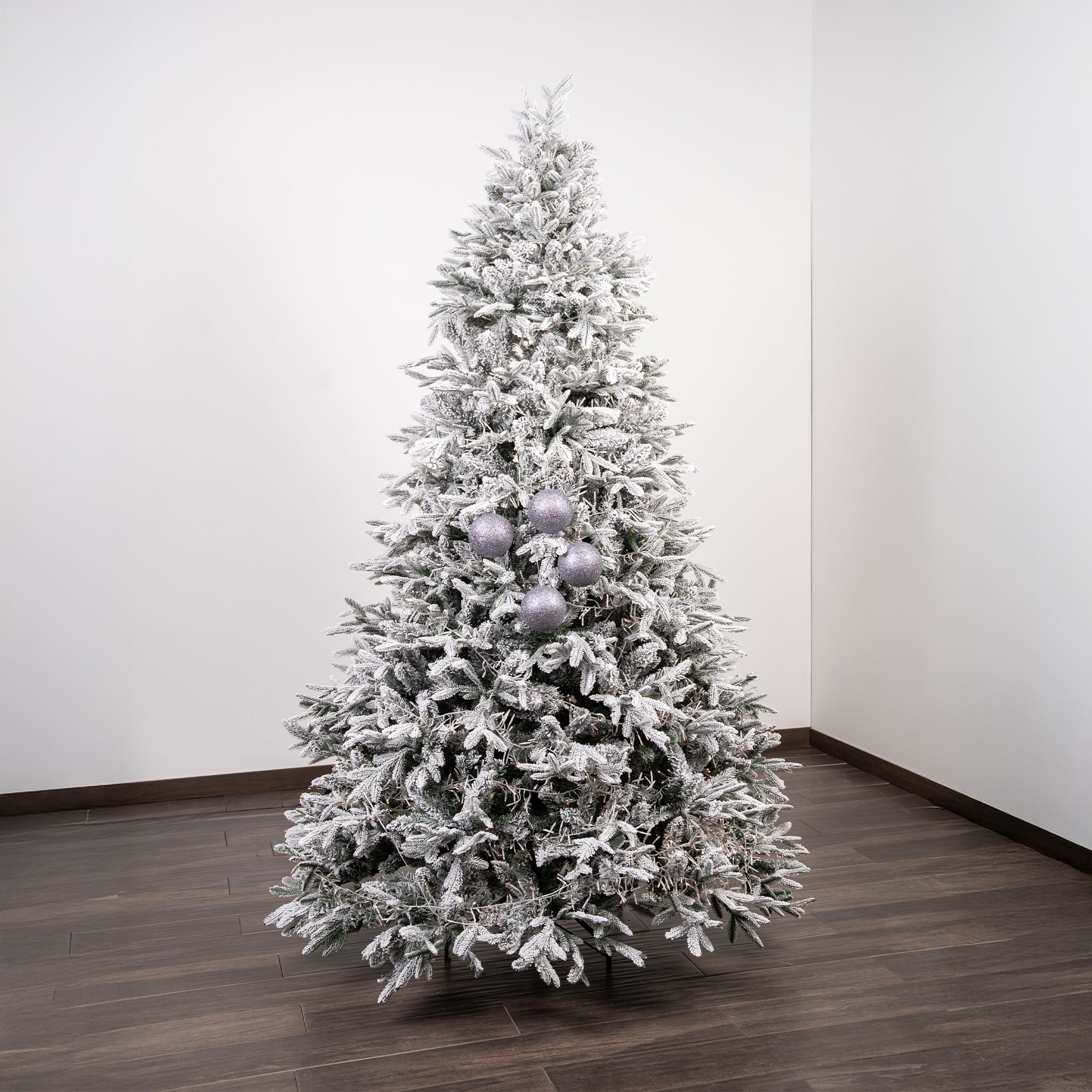 Giulia Grillo Boules de Noël Pailletées "Gris Pailleté" ⌀10cm, lot de 4