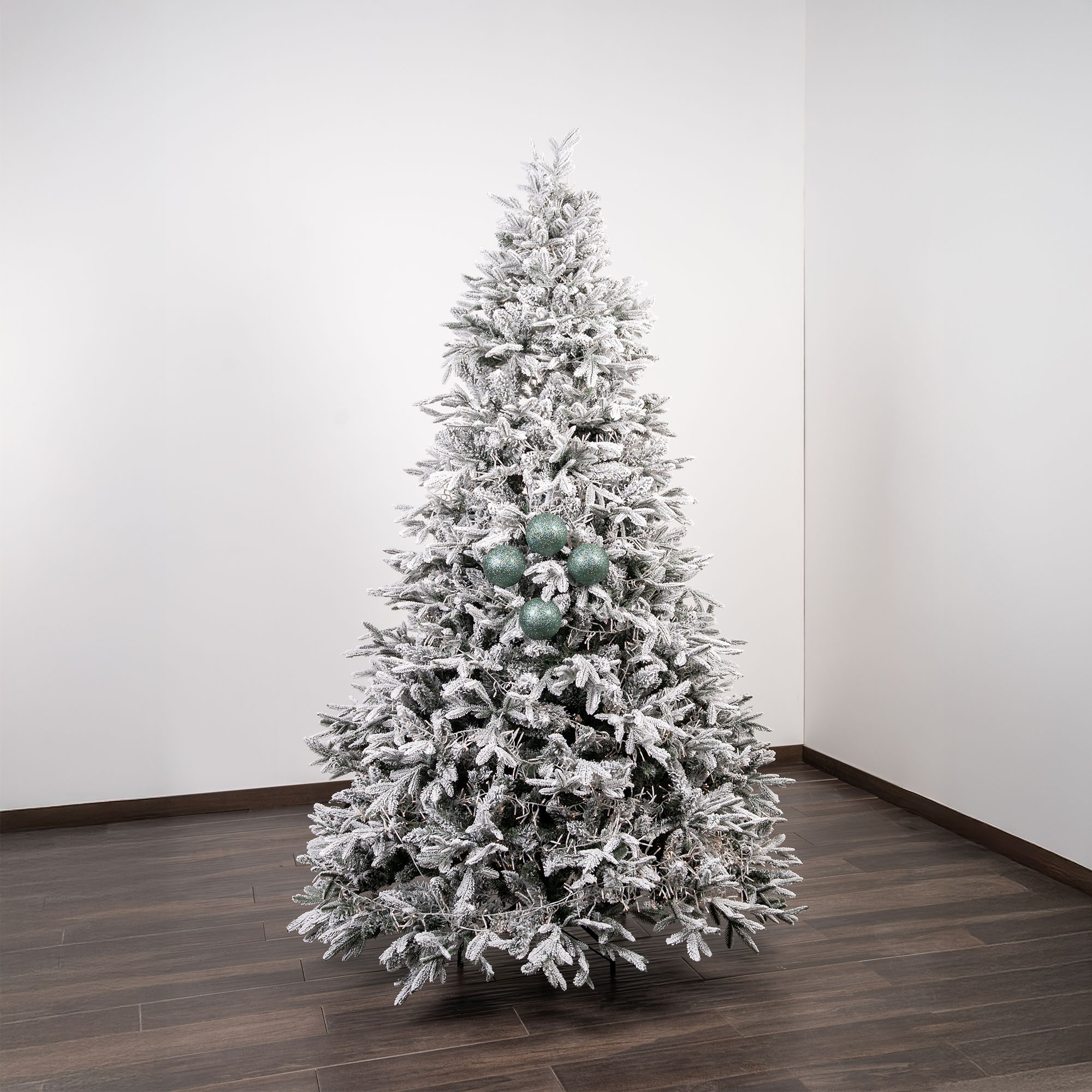 Giulia Grillo Glitzernde Weihnachtskugeln „Glitter Hellgrün“ ⌀10cm, 4er-Set