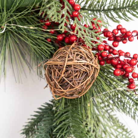 Wreath with Red Berries and Green