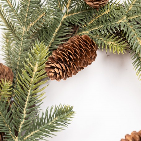 Green Wreath with Pine Cones