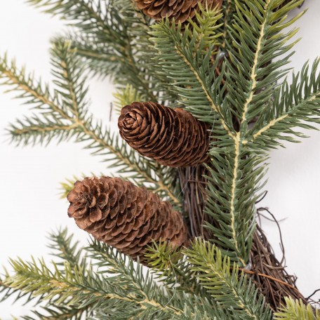 Green Wreath with Pine Cones
