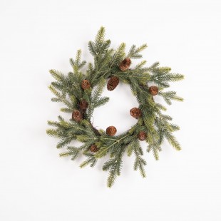 Green Wreath with Pine Cones
