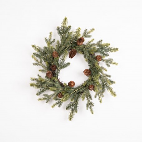 Green Wreath with Pine Cones
