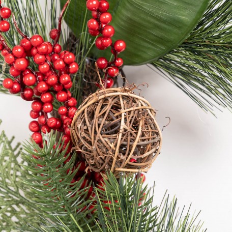 Wreath with Red Berries and Green