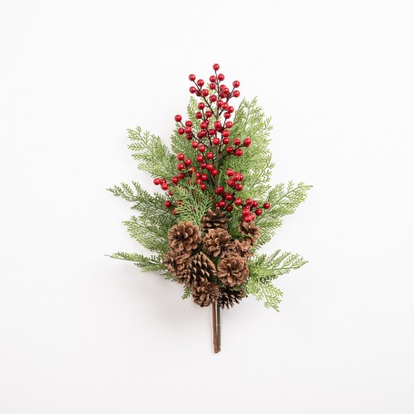 Decorative Branch with Shiny Red Berries