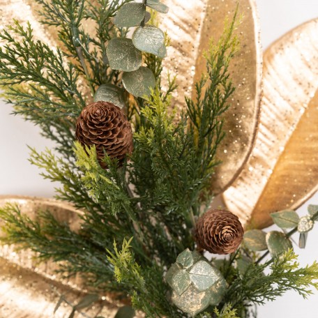 Branche Décorative avec Aiguilles Vertes et Pommes de Pin