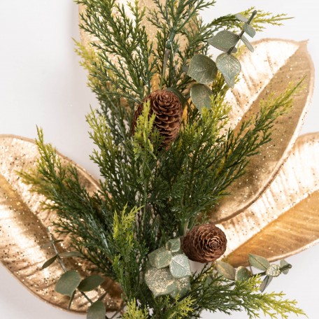 Decorative Branch with Golden Leaves