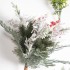 Decorative Branch with Holly  Snowy Pine Cones  and Red Berries