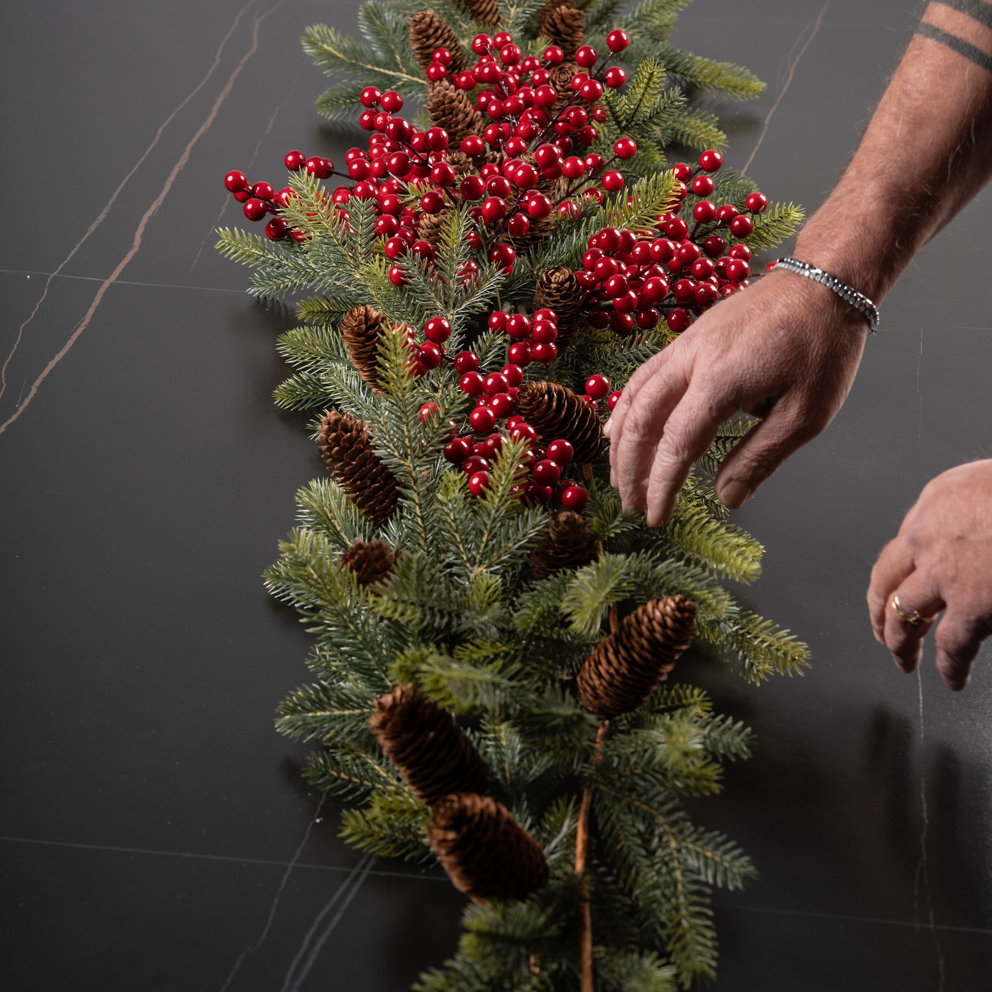 Giulia Grillo Decorative Branch with Shiny Red Berries