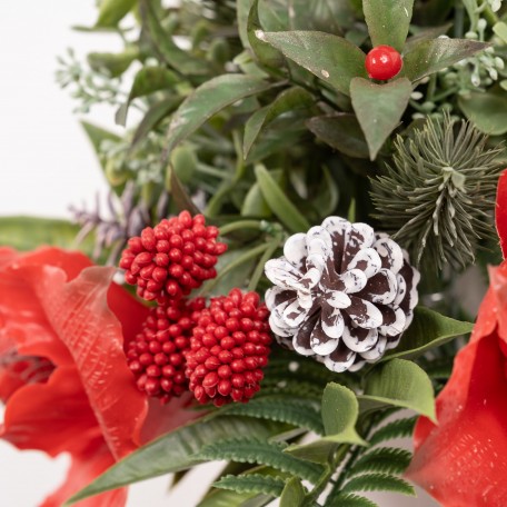 Decorative Branch with Red Flower and Berries