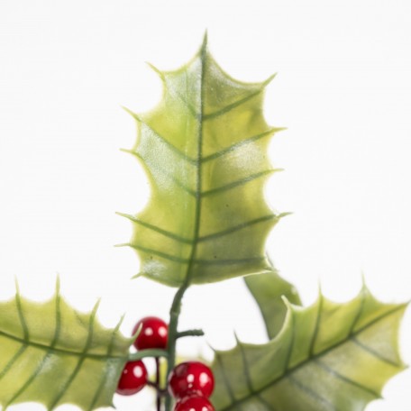 Festone con Foglie di Agrifoglio e Bacche Rosse