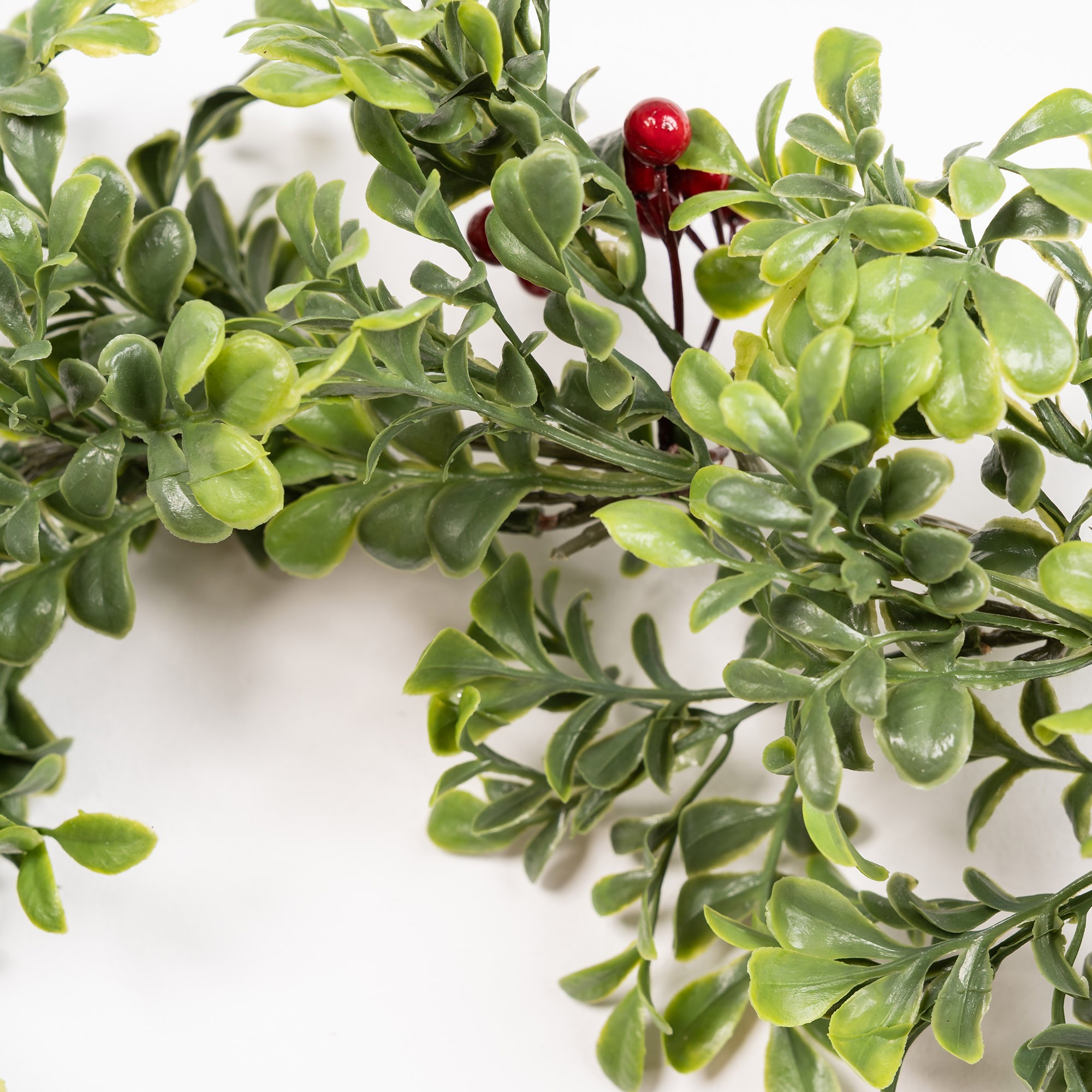 Giulia Grillo Festone Decorativo Foglie Verdi e Bacche Rosse