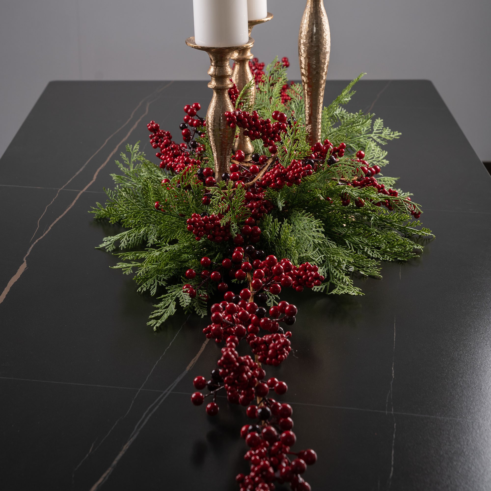 Giulia Grillo Elegant Garland with Red Berries