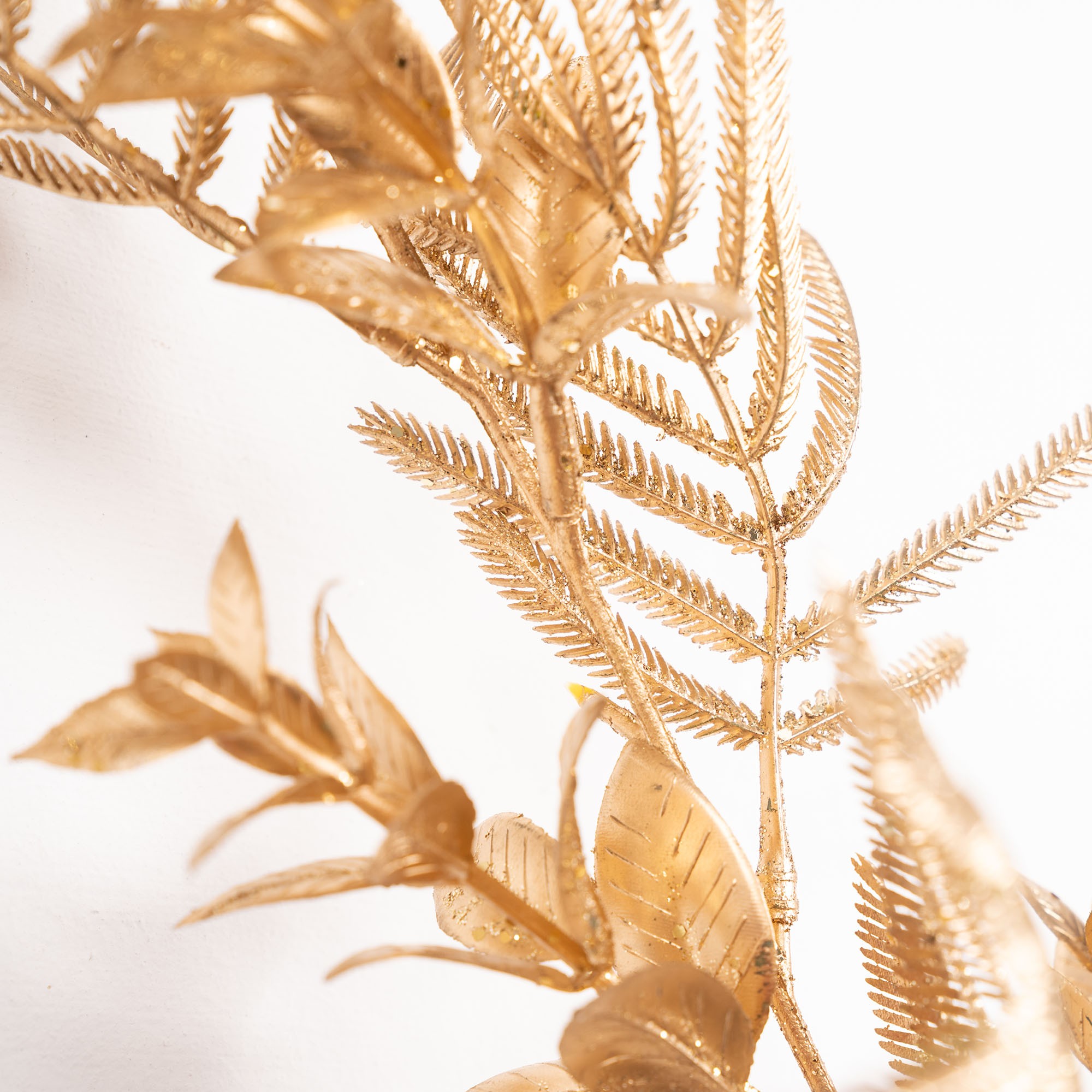 Giulia Grillo Festone Decorativo Chic Dorato con Foglie Glitterate