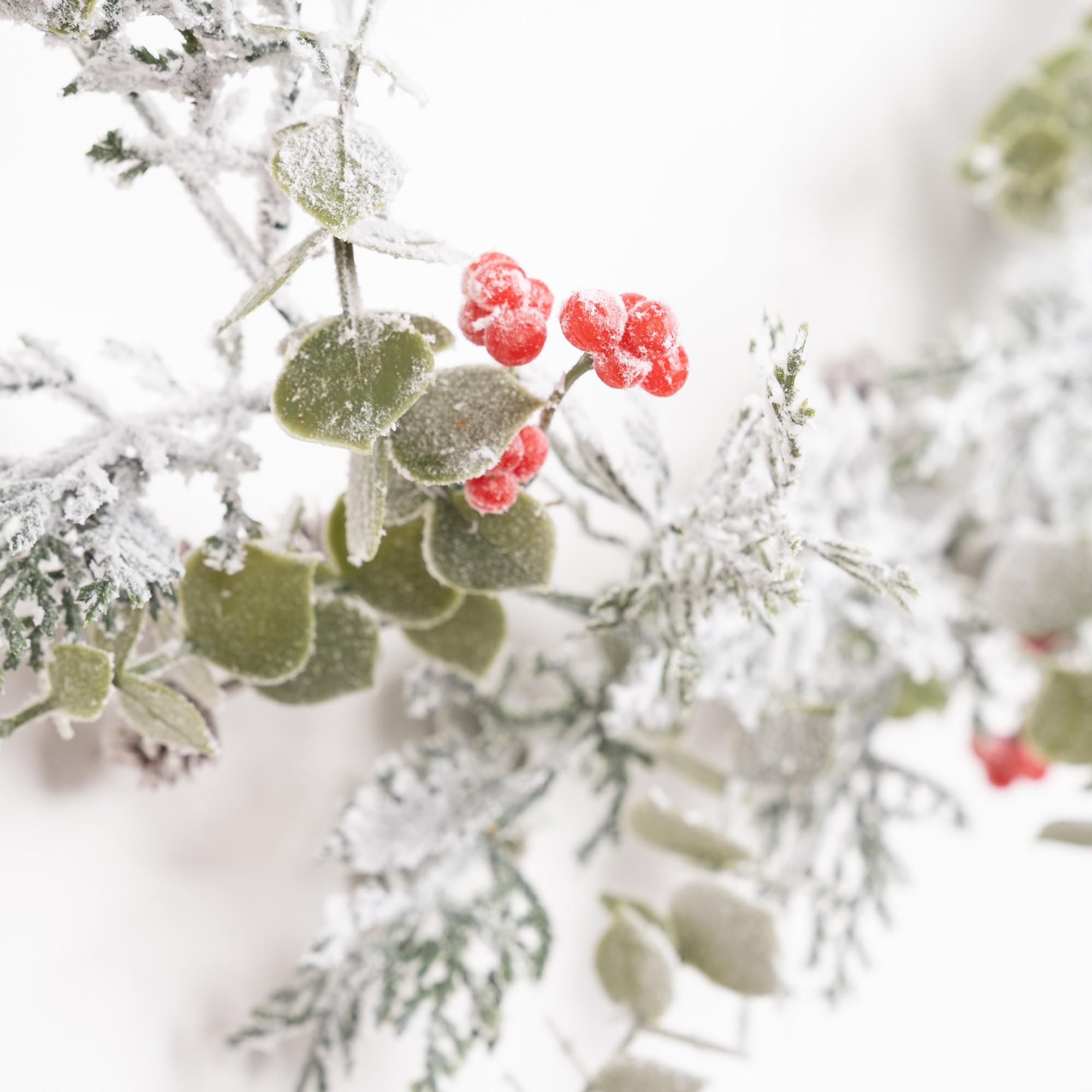 Giulia Grillo Raffinierte Schneegedeckte Girlande mit Roten Beeren